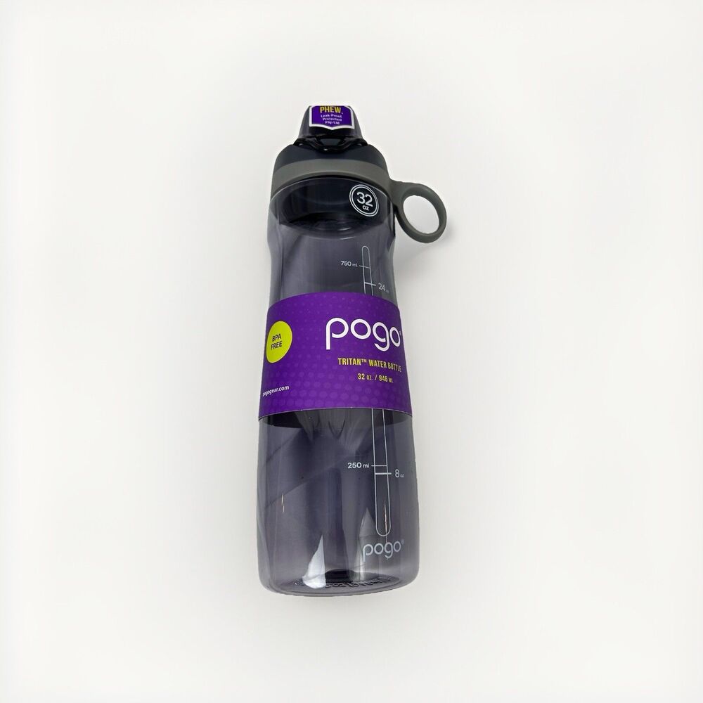 Pogo Plastic 32oz Water Bottle Chug Lid and Carry Handle Reusable BPA Free Dish